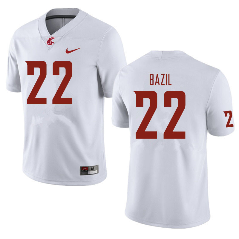 Washington State Cougars #22 Jouvensly Bazil Football Jerseys Sale-White